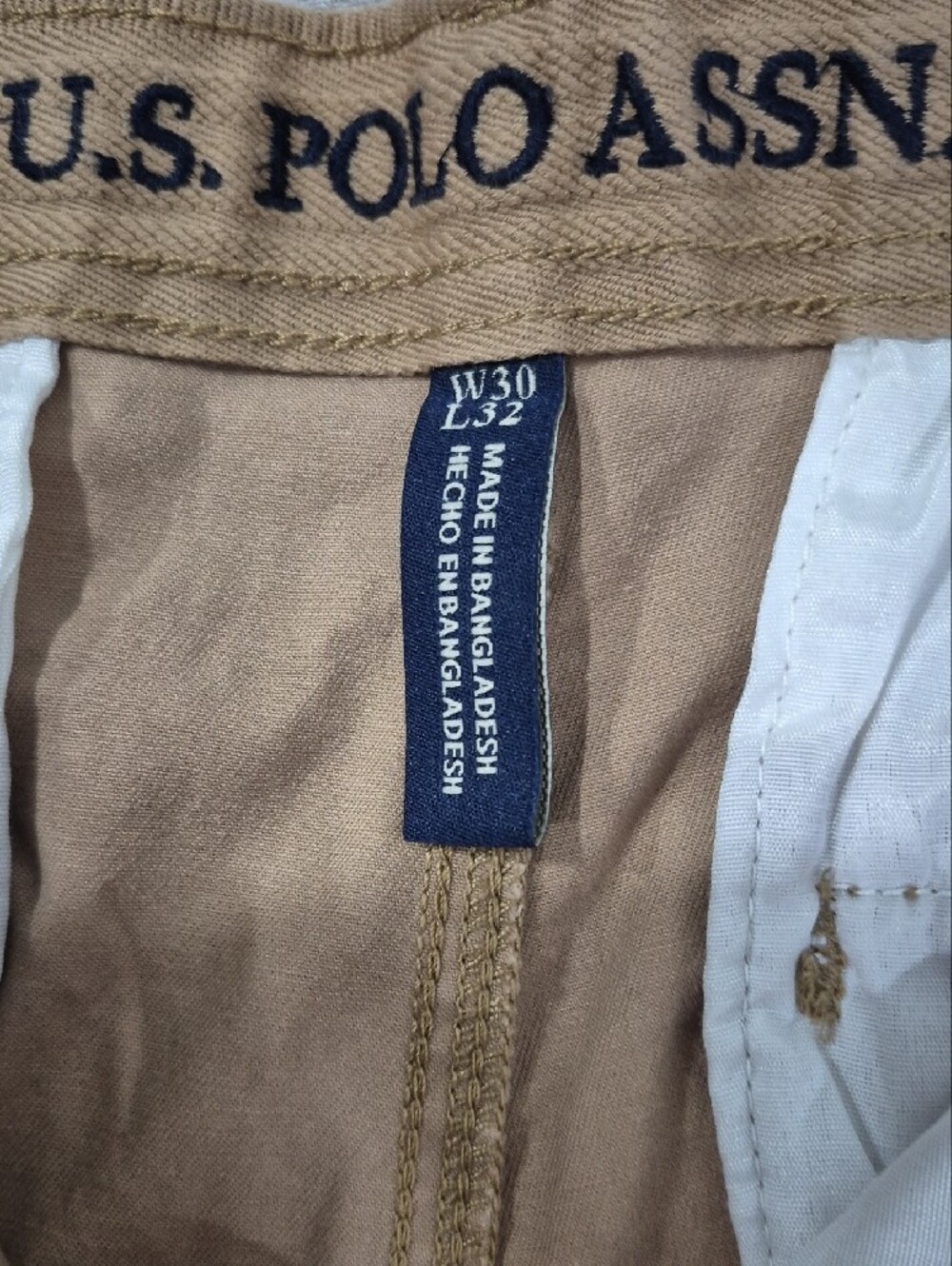 U.S. Polo Assn. Tan Cargo Pants with Flap Pockets 30X32 - Picture 6 of 7